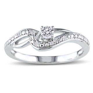Miadora 10k White Gold 1/6ct TDW Diamond Engagement Ring (H-I, I2-I3)