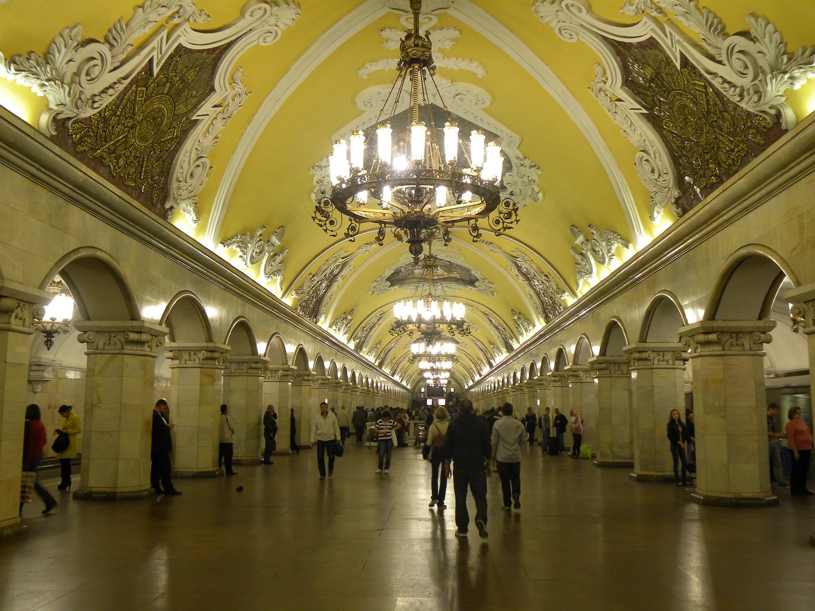 Komsomolskaya metro station, Moscow, Russia