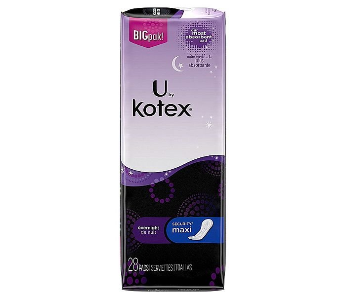 Kotex comes with the best pads for heavy flows without wings.