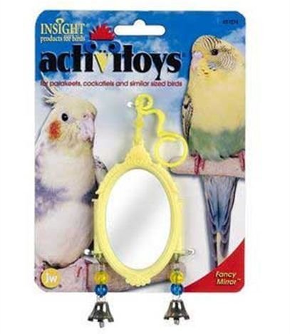 This is a cheap, well-designed mirror for small birds like budgies.