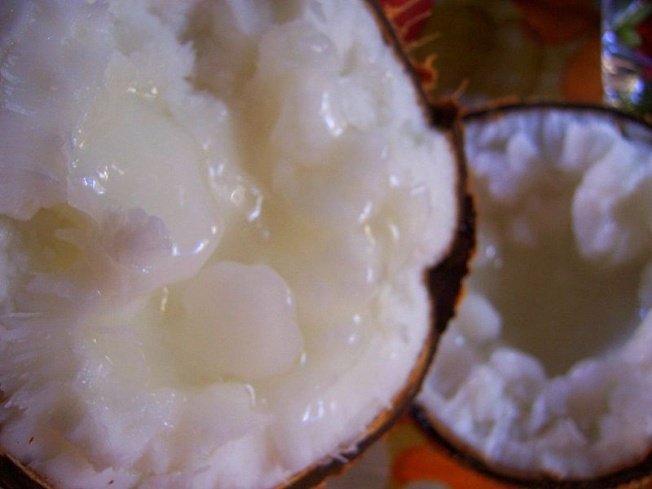 Inside of a Macapuno Coconut
